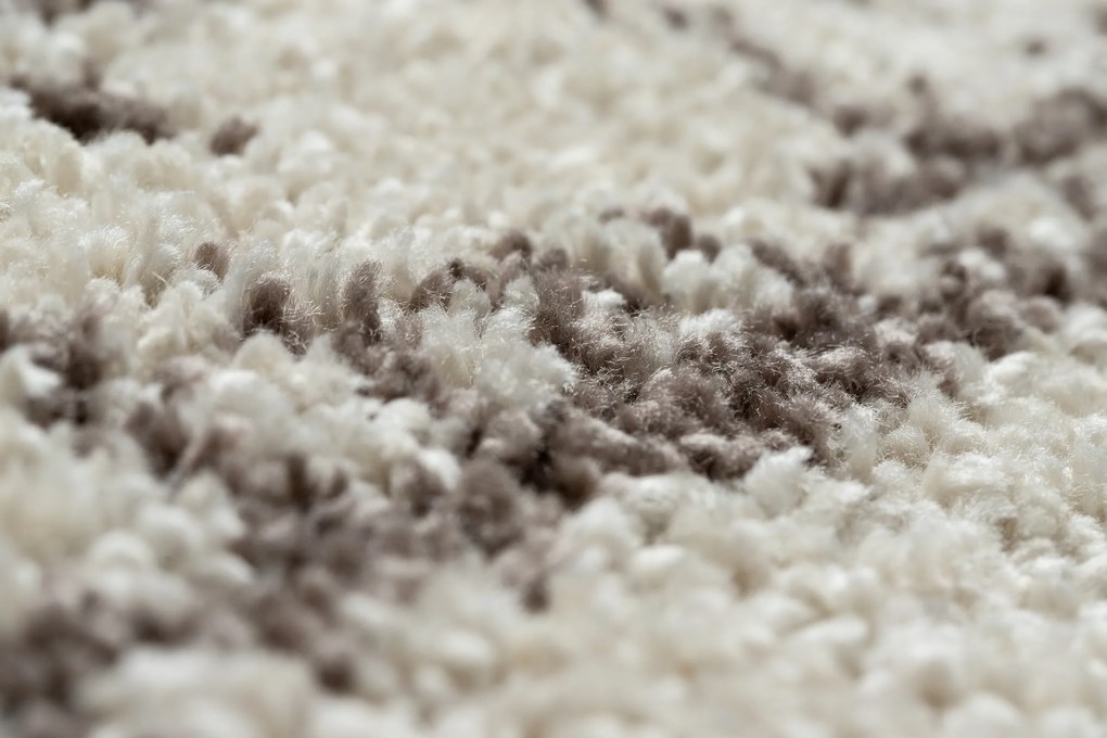 Tappeto BERBER TANGER B5940 cerchio crema / marrone Frange berbero marocchino shaggy