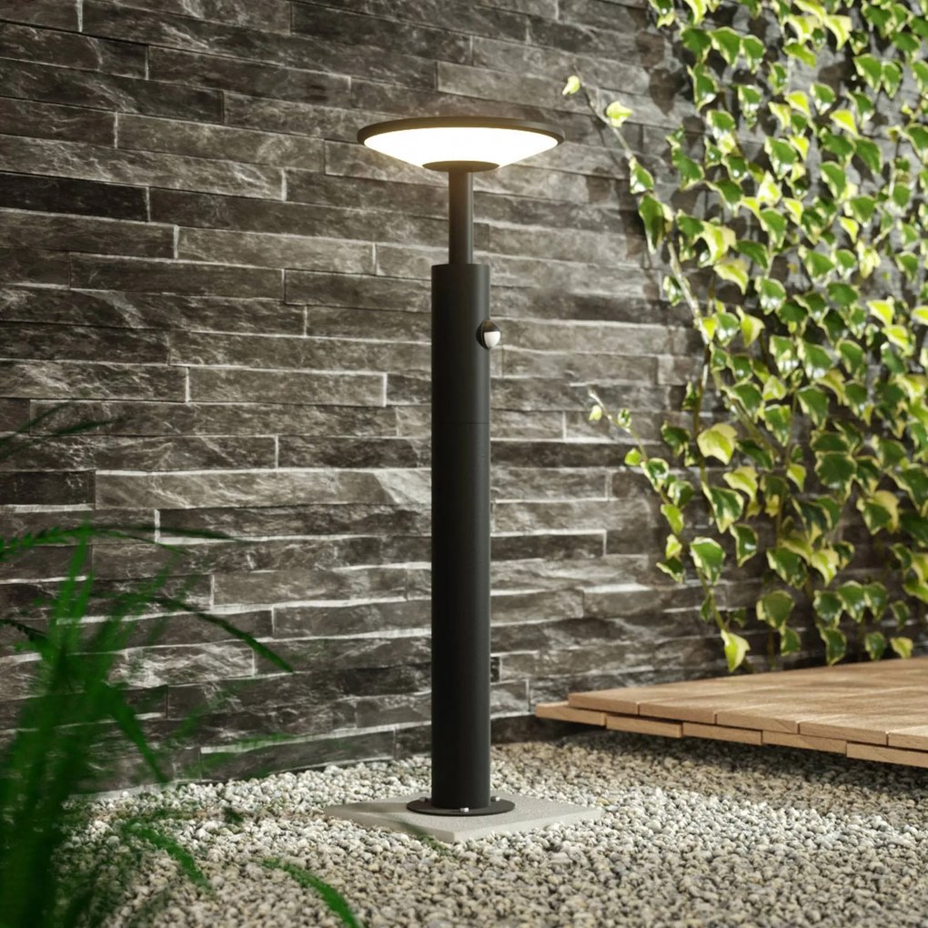 Lampioncino Fenia Lucande, Nero, Alluminio, Moderno, Lampada LED da esterni