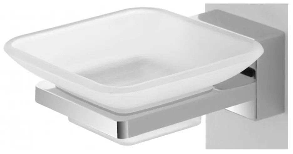 Portasapone a Parete Feridras "Velvet" Cromo Lucido/Vetro