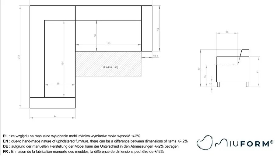 Divano angolare grigio chiaro allungabile e con contenitore (con penisola a sinistra/a L) Classy Sophie – Miuform