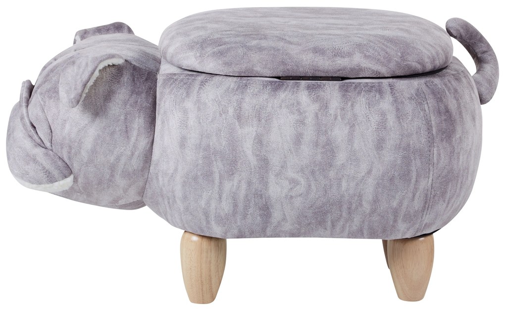 Pouf animaletto velluto grigio PUG Beliani
