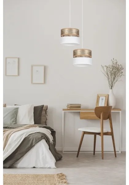 Lampadario a sospensione con filo LIMA 1xE27/60W/230V oro/bianco