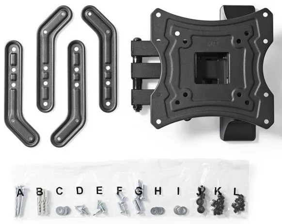 Nedis TVWM1530BK − Supporto Full Motion per TV 23-55/3 punti di rotazione