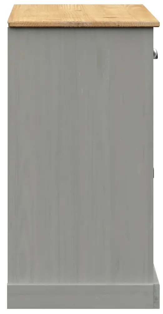 Credenza Cassetti VIGO 113x40x75 cm Legno Massello Pino Grigio