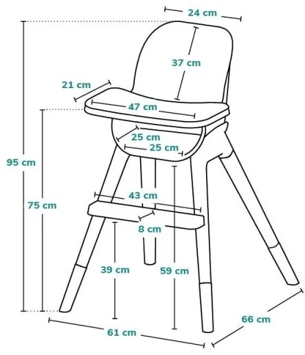 Lionelo - Sedia da pranzo per bambini MONA Black Onyx