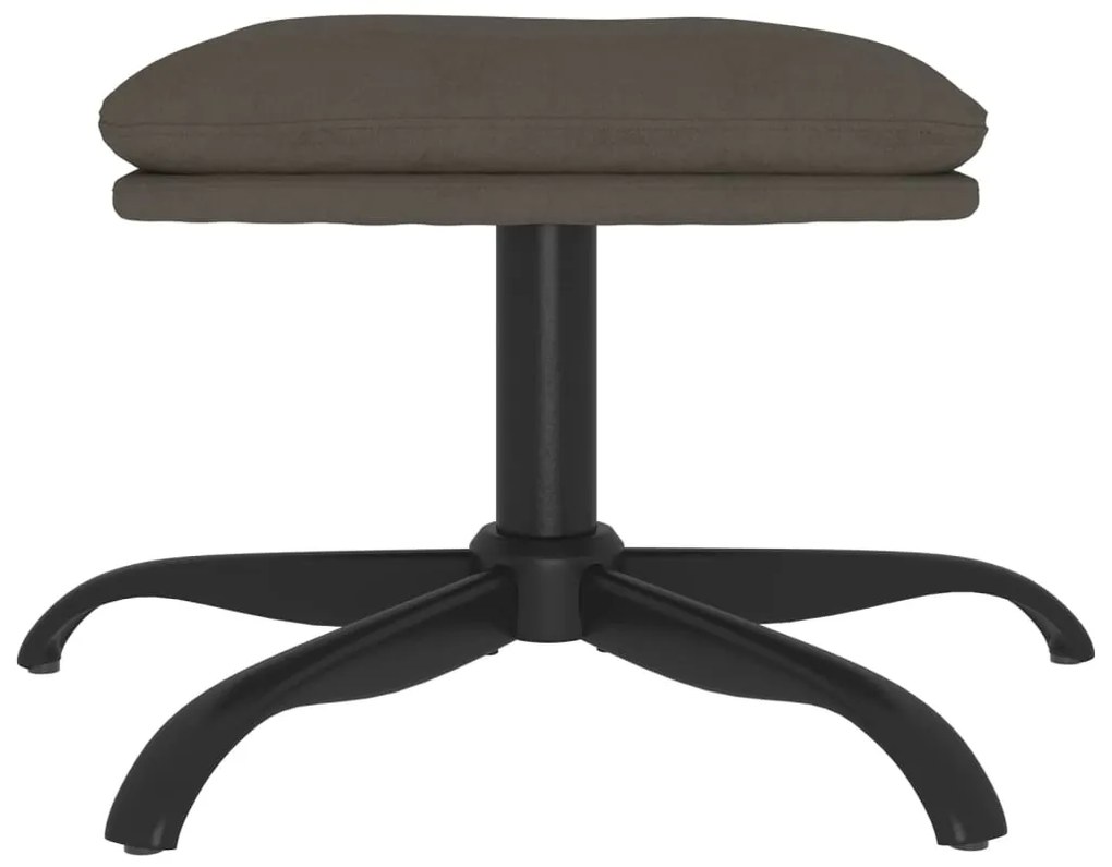 Poggiapiedi grigio scuro 60x60x36 cm in velluto