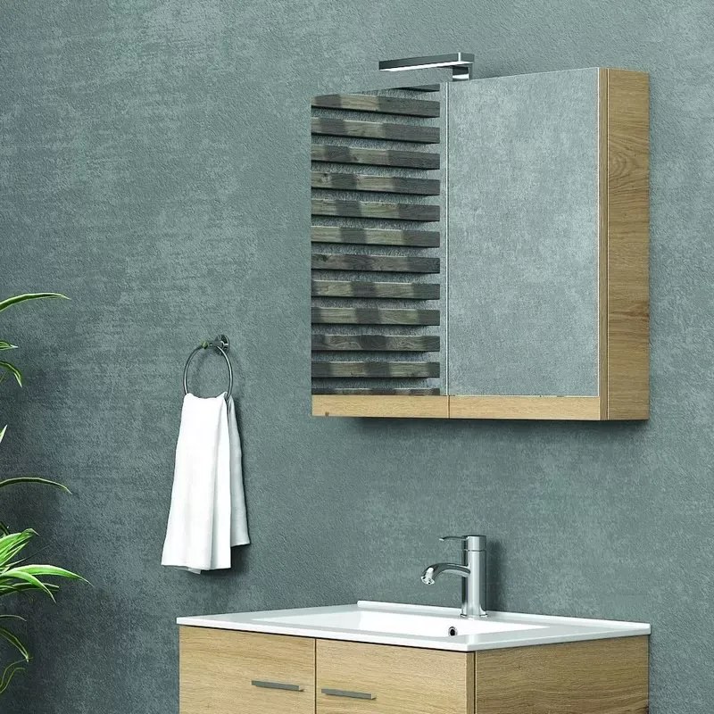 Specchiera bagno contenitore da 75 cm con 2 ante NEL-75 - KAMALU