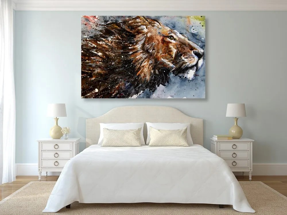 Quadro su tela – Re degli animali in acquerello