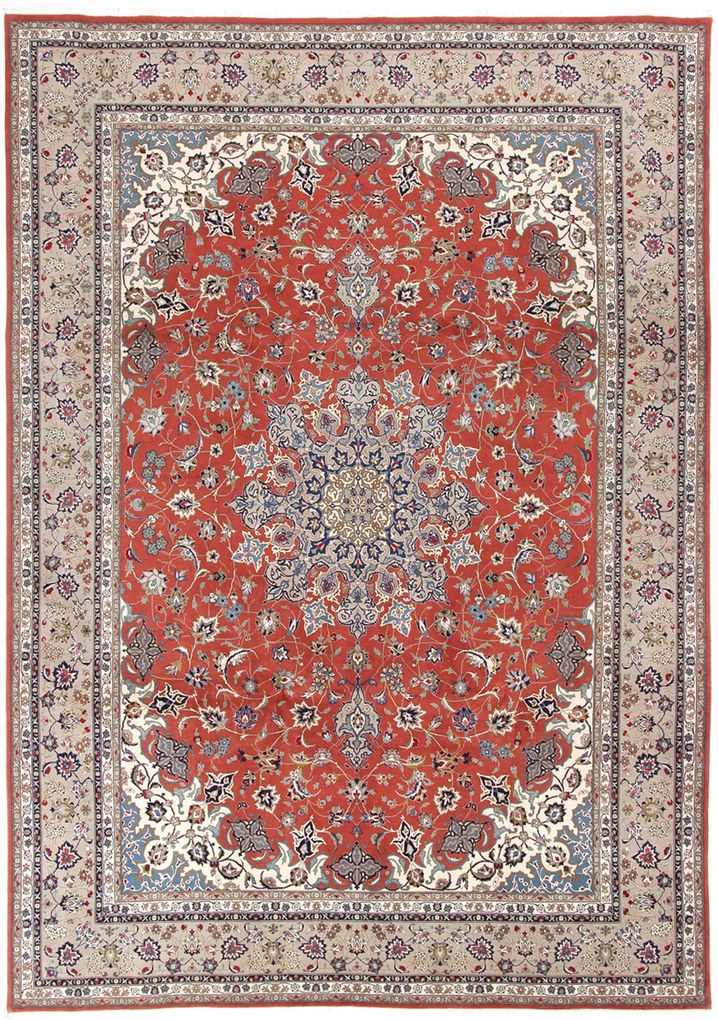 Tabriz Tappeto 350x250 (Iran) Annodato A Mano
