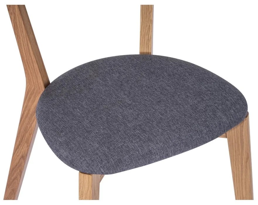 Sedia da pranzo in rovere con seduta grigia Arch - Bonami Essentials