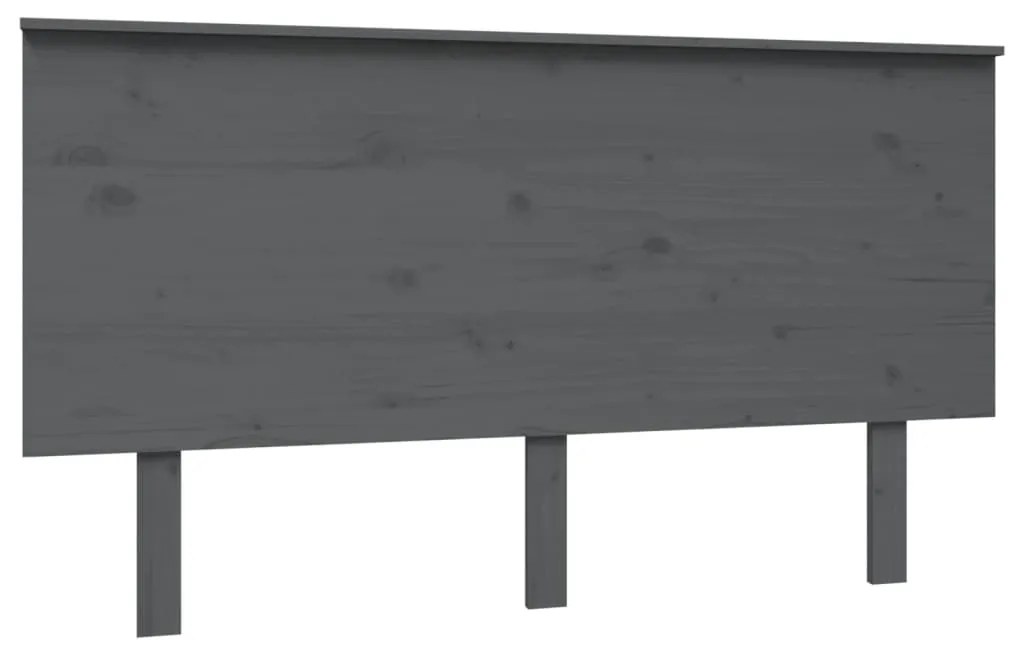 Testiera per letto grigia 144x6x82,5cm legno massello di pino