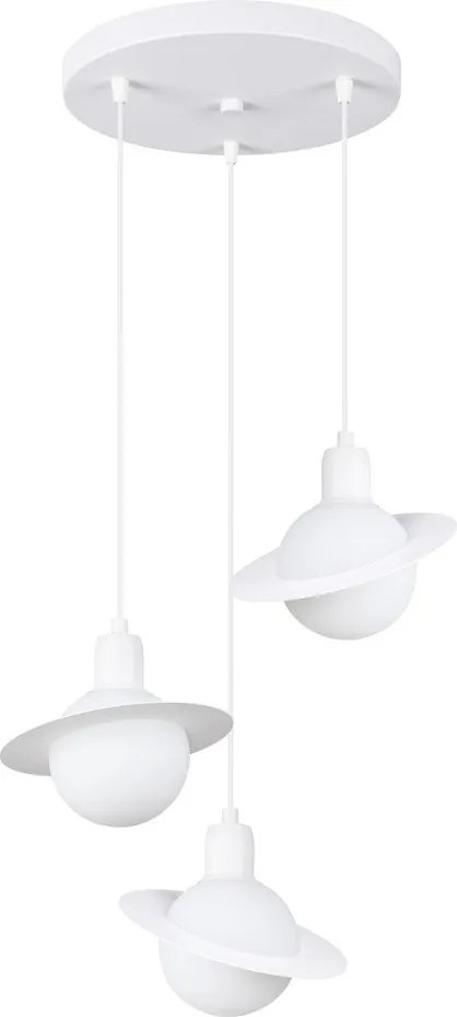 Lampada per bambini bianca con paralume in vetro Mab – Sollux