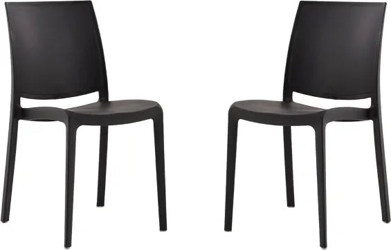 Sedia da giardino o cucina in polipropilene impilabile - Set 2 FEBE Antracite