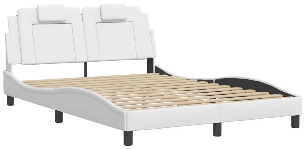 Giroletto con testiera bianco 120x200 cm in similpelle