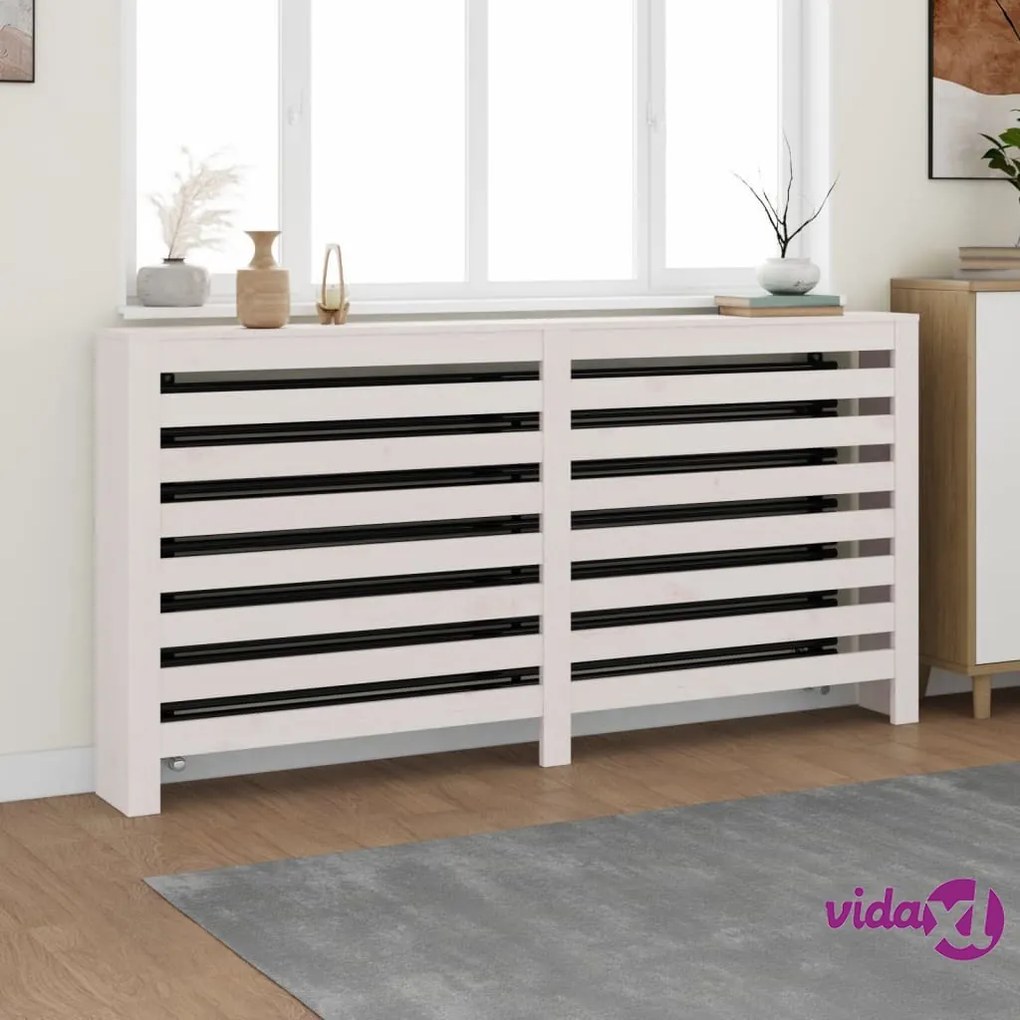 vidaXL Copertura Termosifone Bianca 169x19x84 cm Legno Massello Pino