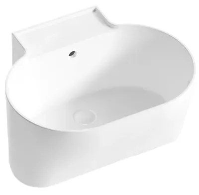Lavabo da appoggio Tino ovale in ceramica bianco opaco