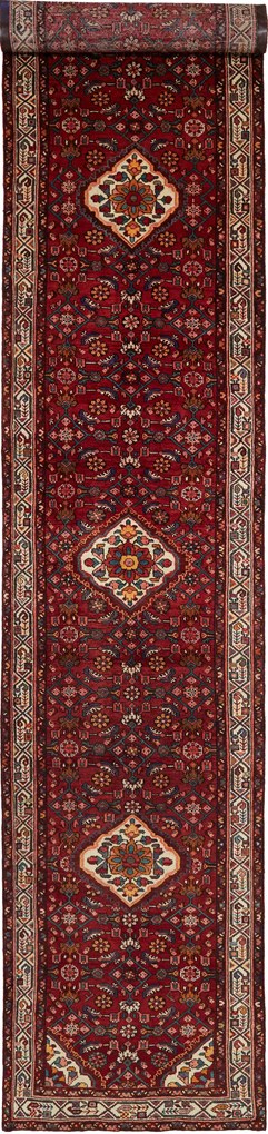 Hamedan Tappeto persiano 100x510 Rosso (Iran) Annodato A Mano