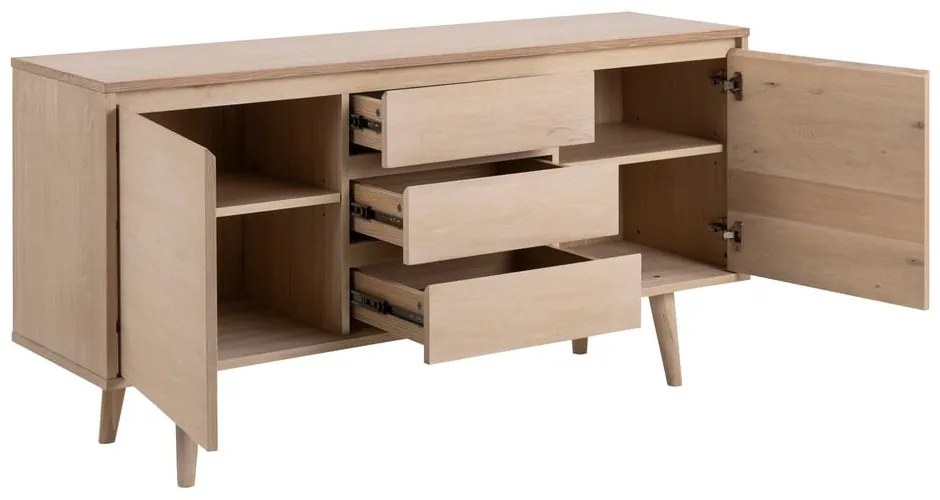 Cassettiera bassa color legno naturale effetto rovere 150x75 cm Nagano - Actona