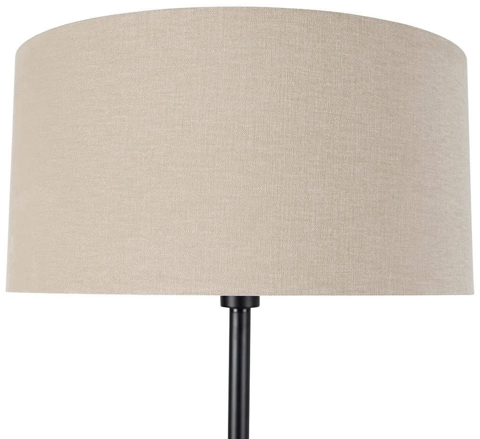 Lampada da terra nera con paralume marrone chiaro 50 cm - Simplo