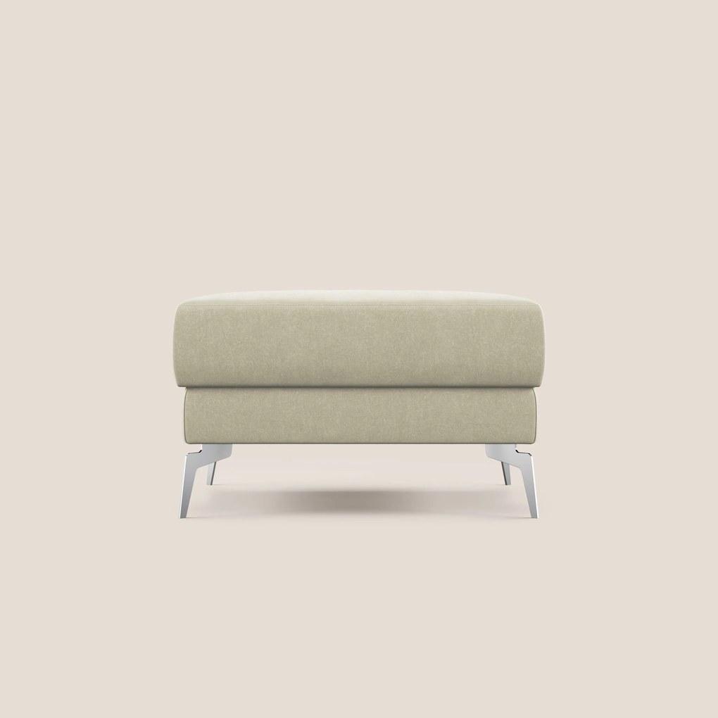 Star Pouf con piedini alti in microfibra impermeabile T11 panna