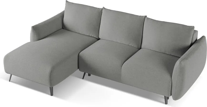 Divano angolare grigio chiaro (con penisola a sinistra) Malie – Makamii
