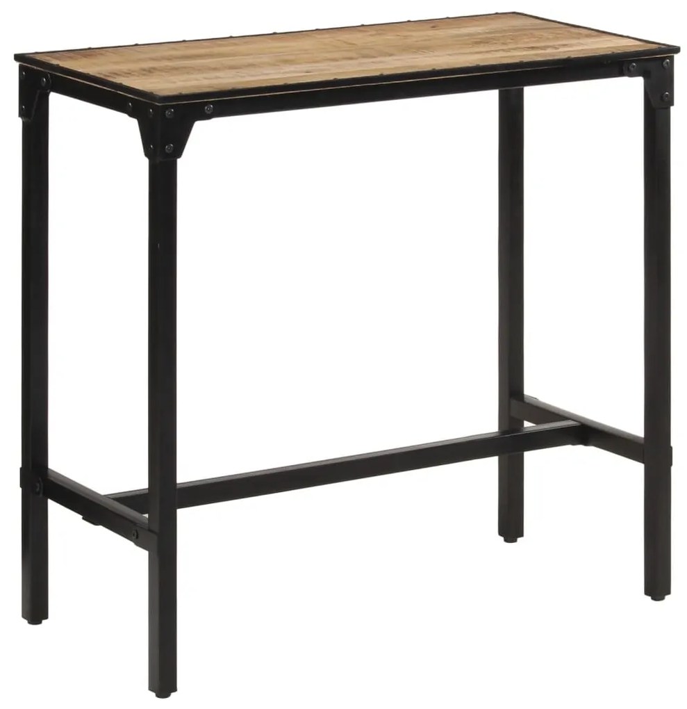 Tavolo Da Bar 110x55x107 Cm İn Legno Grezzo Massello Di Mango /