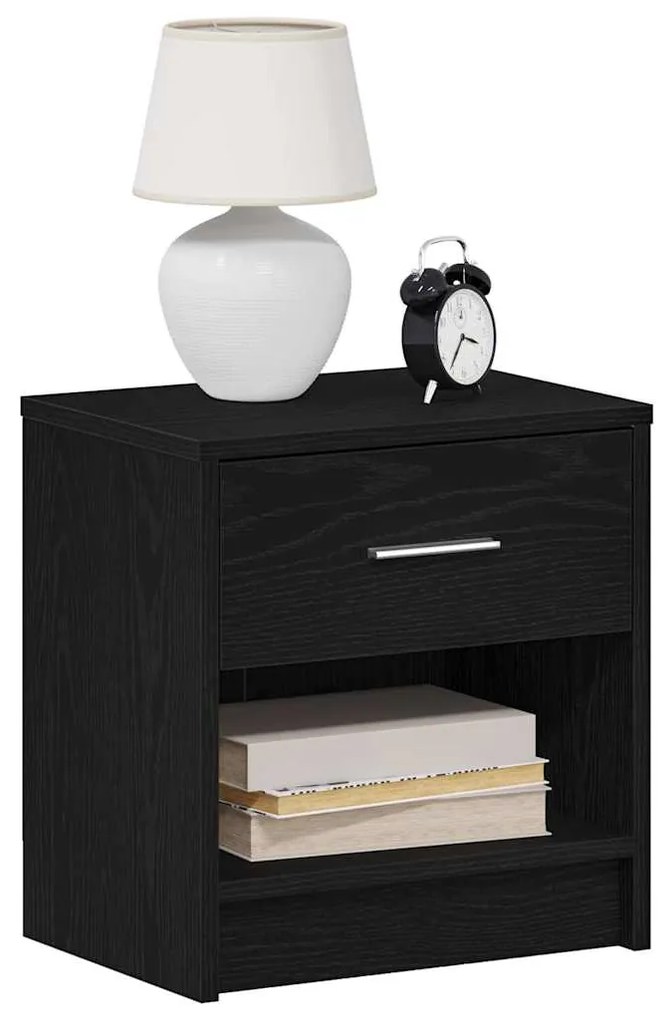 Comodini 2 Pz Con Cassetto Nero 39x28x41 Cm /
