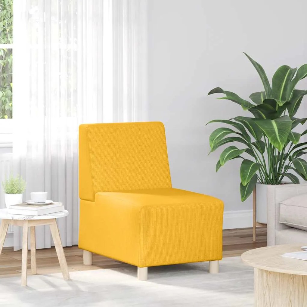 Divano Sedia Giallo Chiaro 55 Cm İn Tessuto Di Velluto A Coste /