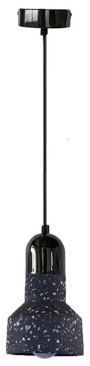 Lampadario a sospensione con filo TERRAZZO 1xE27/60W/230V diametro 12 cm nero