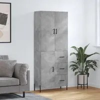 Credenza Grigio Cemento 69,5x34x180 cm in Legno Multistrato 3195911