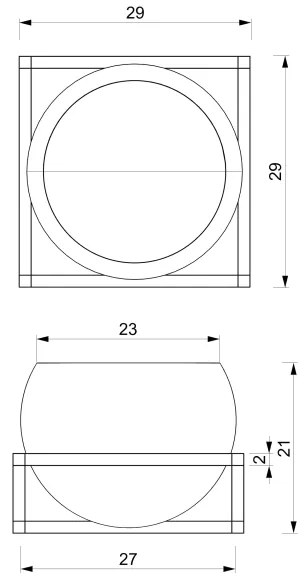 Vaso da parete 27x29 cm nero/oro