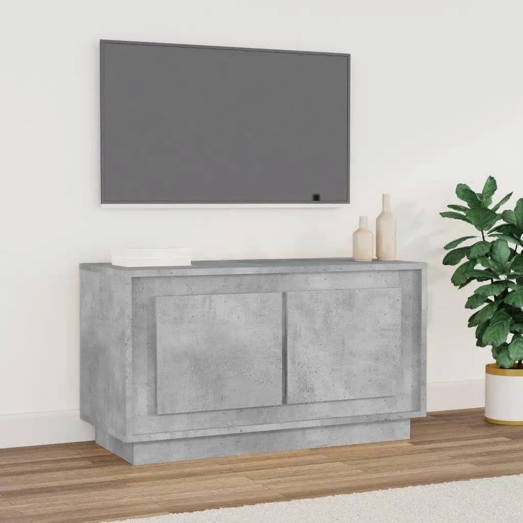 Mobile porta tv grigio cemento 80x35x45 cm in legno multistrato