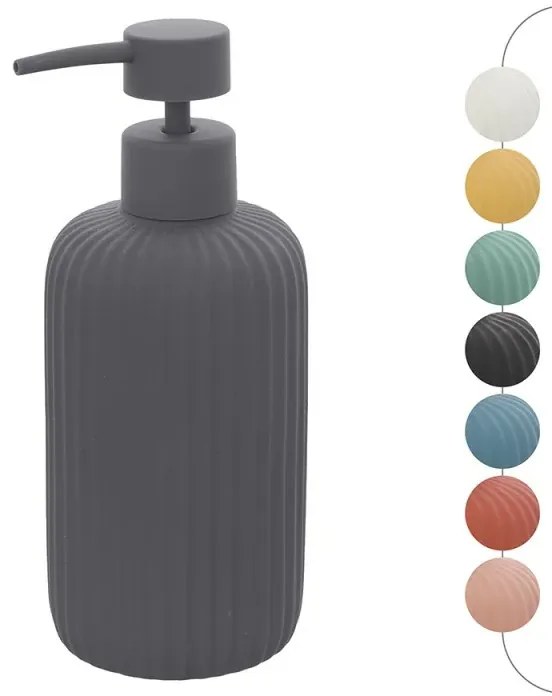Dispenser sapone grigio in ceramica soft touch capienza 330 ml Spring