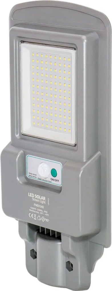 Armatura LED Solare 2000 lm Autonomia 12 ore con Telecomando e Braccio Colore Bianco Naturale 4.000K