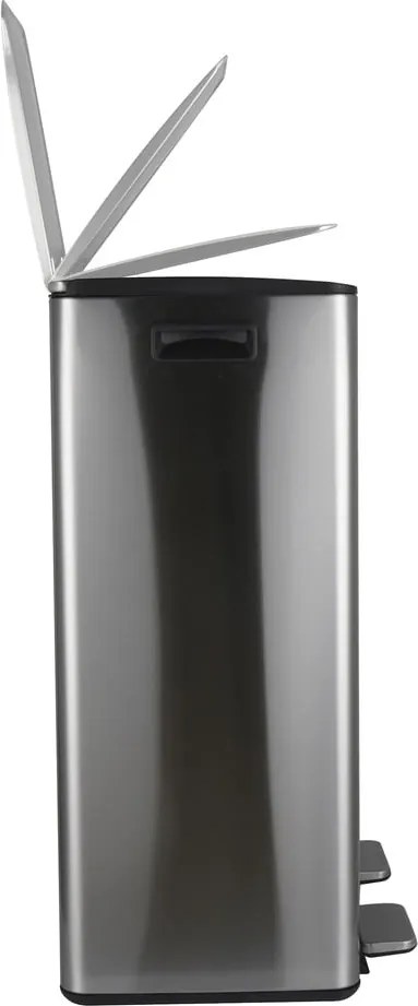 Cestino per la spazzatura color argento opaco in acciaio per raccolta differenziata/con pedale 2x30 l Aliya – Spirella
