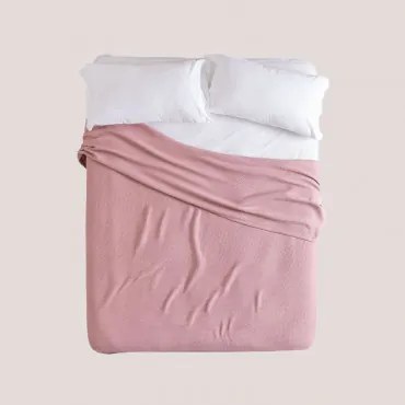 Coperta Multiuso in cotone nido d'ape (243x223cm) Bimba Style Rosa - Sklum
