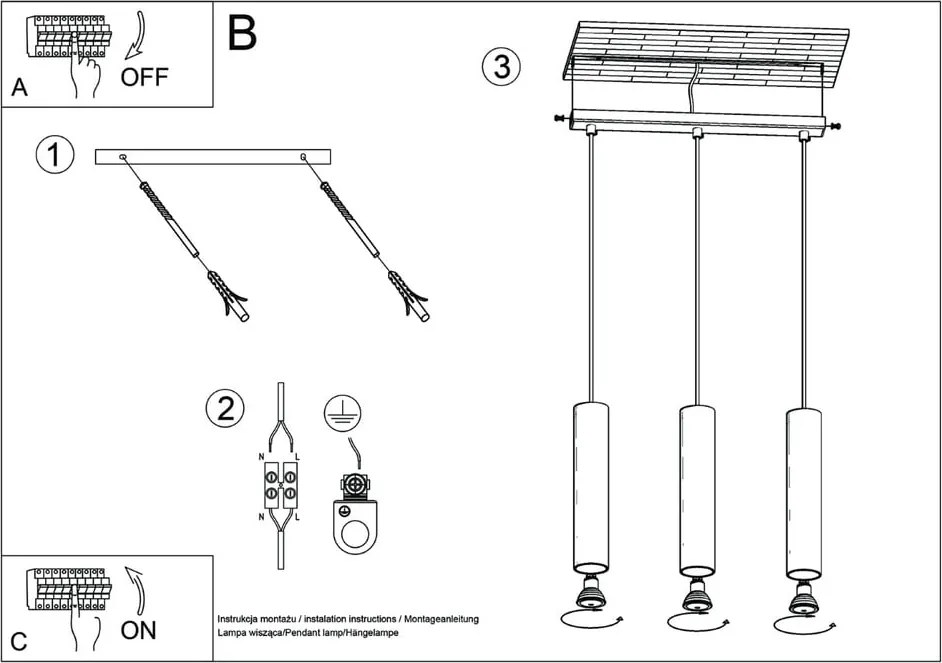 Lampadario color crema Castro – Sollux