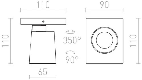 RED - Design Rendl - R12912 - Faretto da muro KENNY 1xGU10/35W/230V