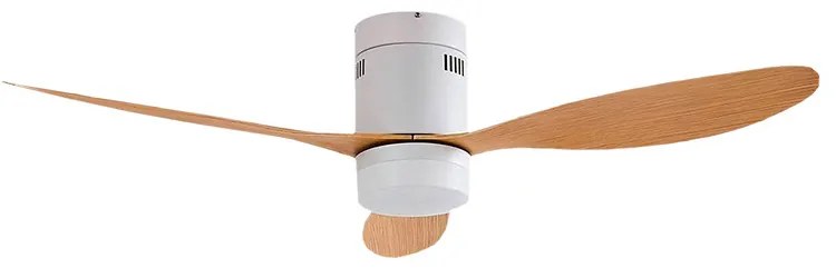 Lucande - Kayu LED Ventilatore a soffitto Bianco/Legno Lucande