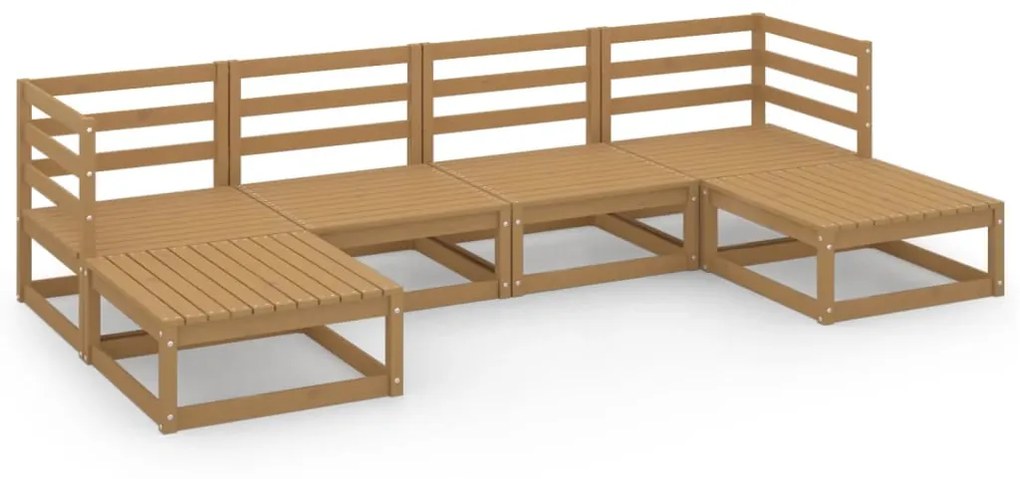 Set Divani da Giardino 6 pz in Legno Massello di Pino