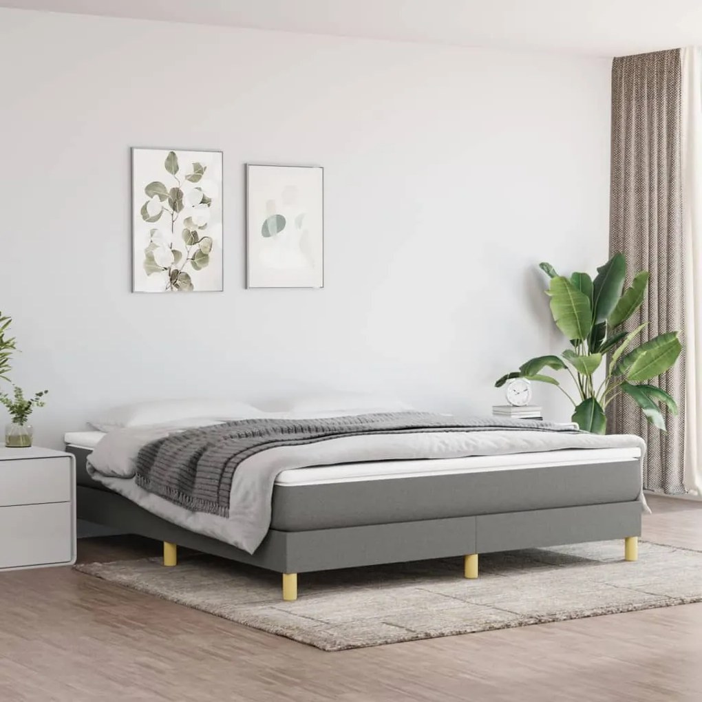Giroletto Senza Materasso Grigio Scuro 160x200 Cm Tessuto /