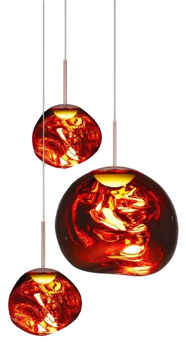 Melt Trio Rotondo Lampada LED a Sospensione Rame - Tom Dixon