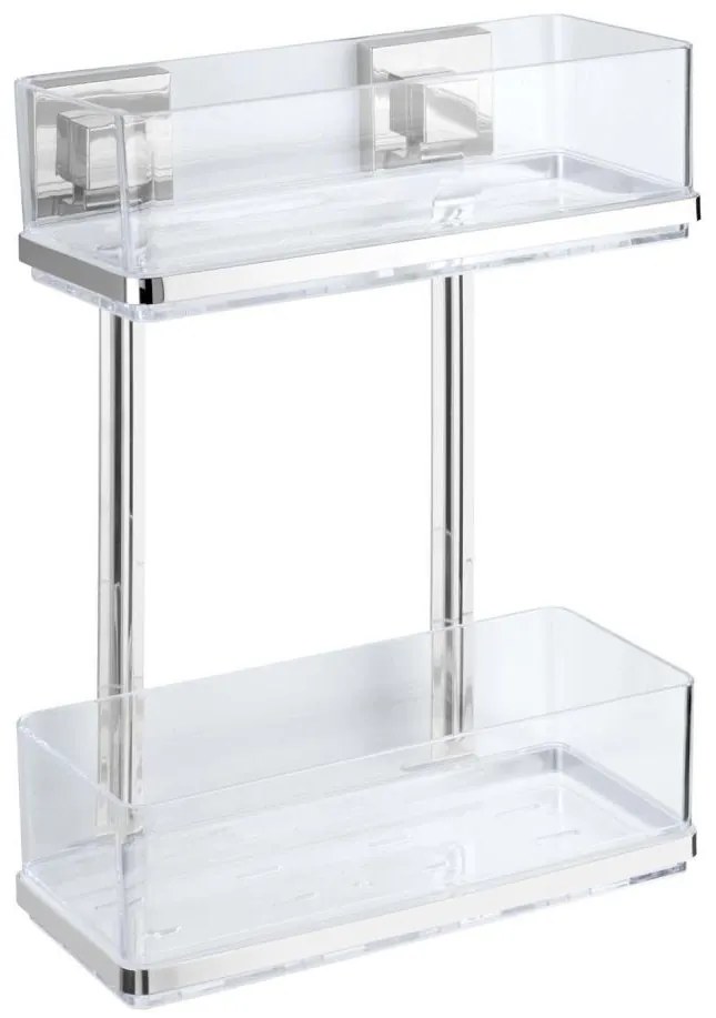 WENKO 22691100-Mensola VACUUM-LOC QUADRO ED 25,5x32,5 cm argento/cromo lucido/trasparente