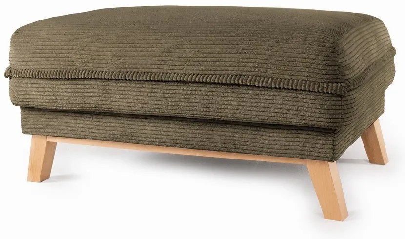 Poggiapiedi verde con rivestimento in velluto a coste Tori – Bonami Selection