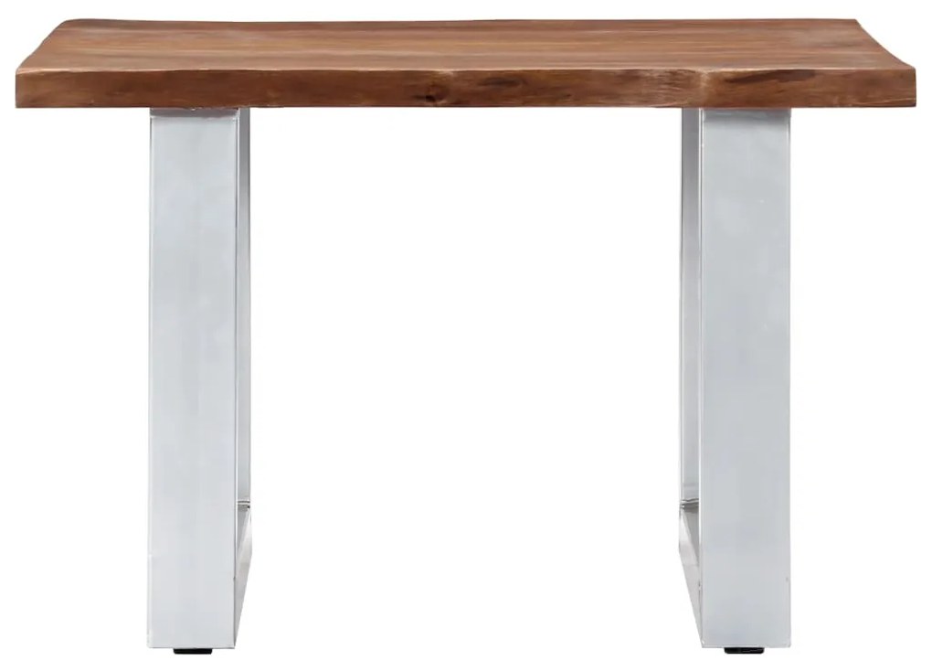 Tavolino da caffè con bordi vivi 60x60x40 cm in massello acacia