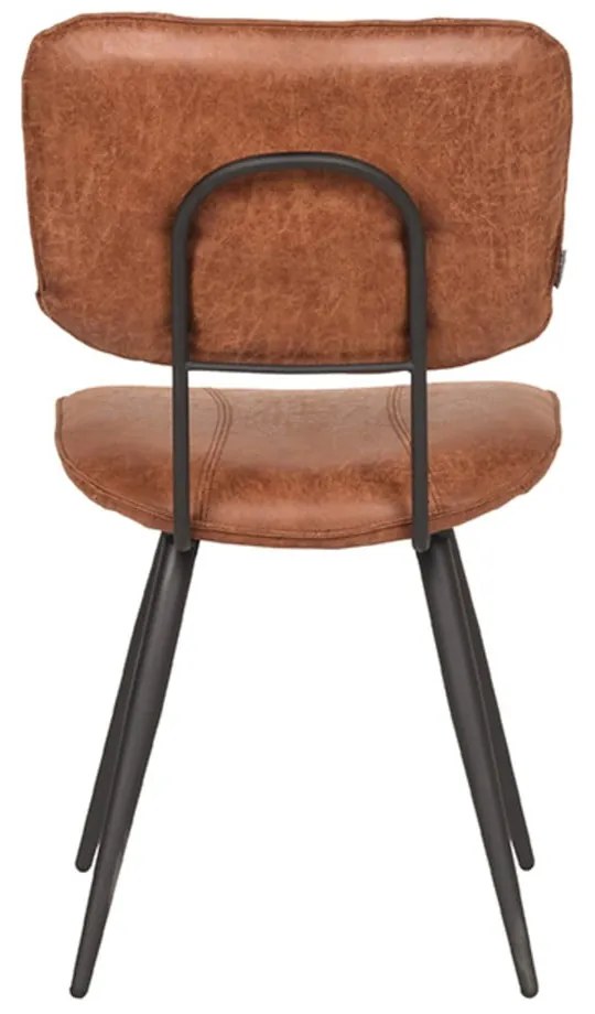 Set di 2 sedie da pranzo in pelle marrone cognac Fos - LABEL51