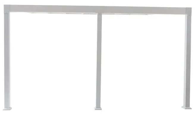 Pergola addossata Borea in alluminio struttura bianco L 419 x P 300 x H 268 cm