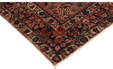 Antik Medaglione Floreale Rosso Antico Blu Scuro 165x195 Cm
