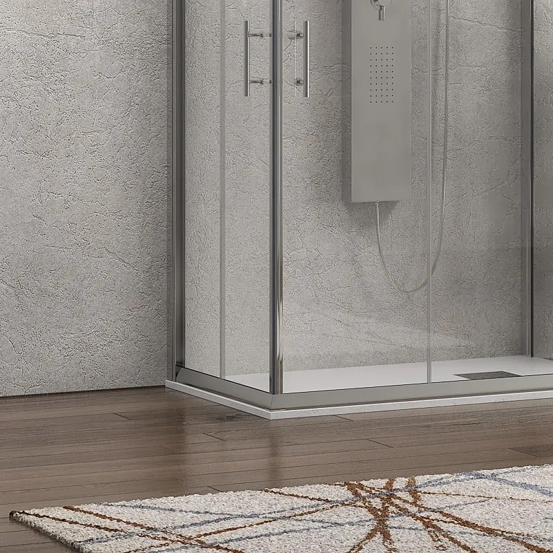 Box doccia 3 lati 70x140x70 doppio scorrevole vetro anticalcare KF1000 - KAMALU