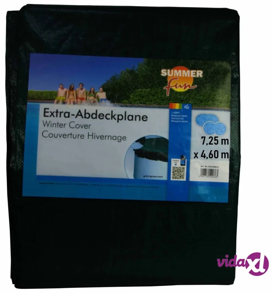Summer Fun Copertura Invernale per Piscina Ovale 725 cm in PVC Verde